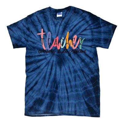 Happy Last Day Of School Teachers Crayons Kids Caffeine Tie-Dye T-Shirt