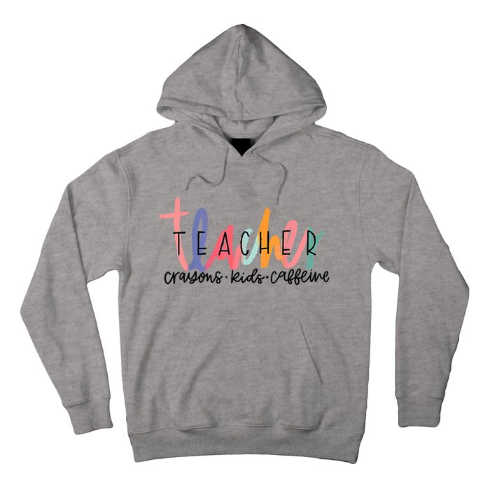 Happy Last Day Of School Teachers Crayons Kids Caffeine Hoodie