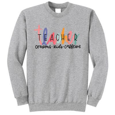 Happy Last Day Of School Teachers Crayons Kids Caffeine Sweatshirt