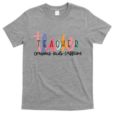 Happy Last Day Of School Teachers Crayons Kids Caffeine T-Shirt