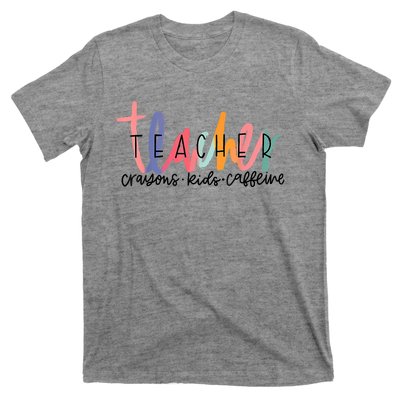 Happy Last Day Of School Teachers Crayons Kids Caffeine T-Shirt