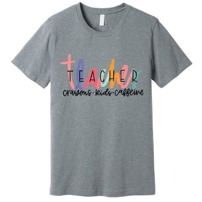 Happy Last Day Of School Teachers Crayons Kids Caffeine Premium T-Shirt