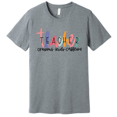 Happy Last Day Of School Teachers Crayons Kids Caffeine Premium T-Shirt