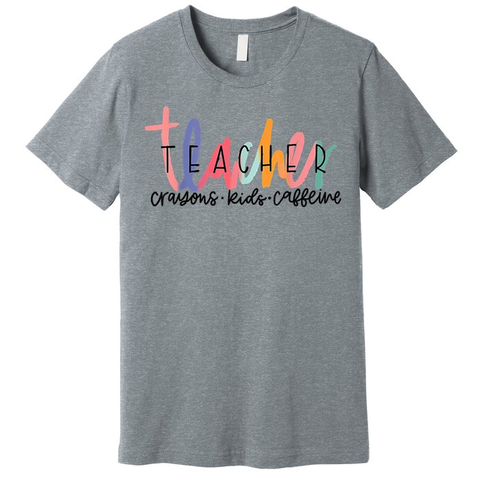 Happy Last Day Of School Teachers Crayons Kids Caffeine Premium T-Shirt