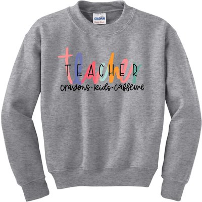 Happy Last Day Of School Teachers Crayons Kids Caffeine Kids Sweatshirt