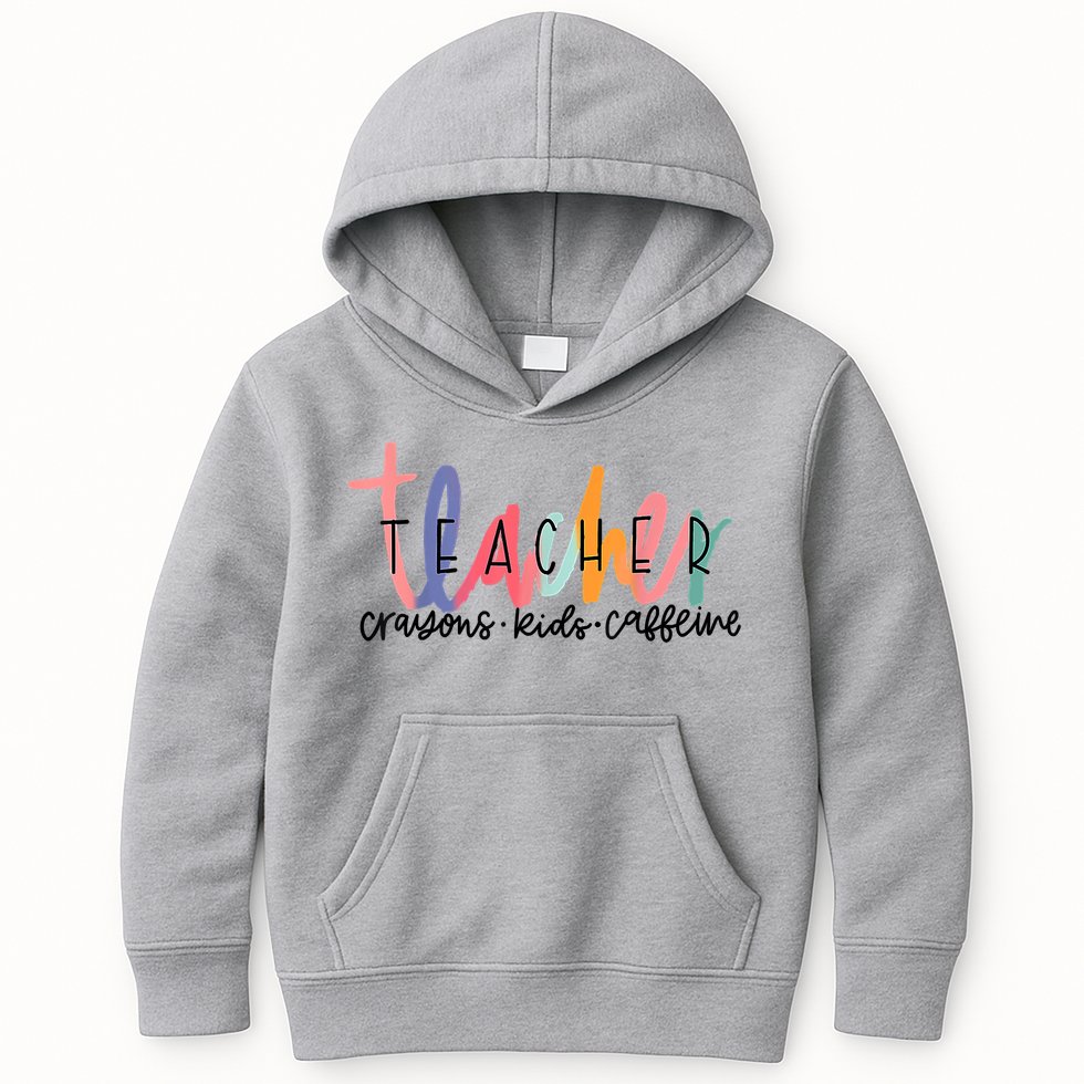 Happy Last Day Of School Teachers Crayons Kids Caffeine Kids Hoodie