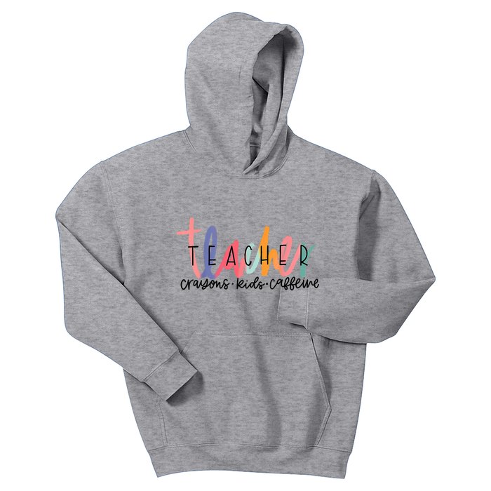 Happy Last Day Of School Teachers Crayons Kids Caffeine Kids Hoodie