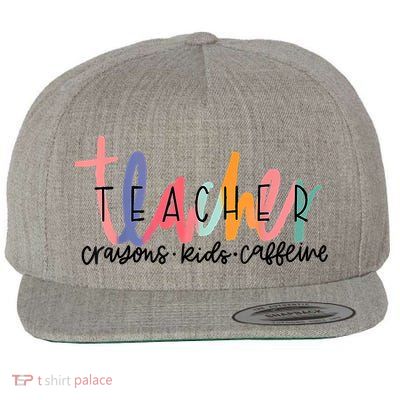Happy Last Day Of School Teachers Crayons Kids Caffeine Wool Snapback Cap