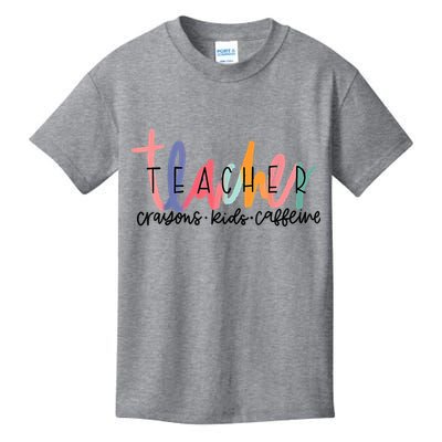 Happy Last Day Of School Teachers Crayons Kids Caffeine Kids T-Shirt