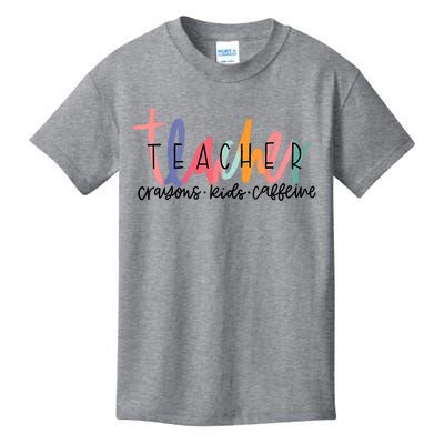 Happy Last Day Of School Teachers Crayons Kids Caffeine Kids T-Shirt