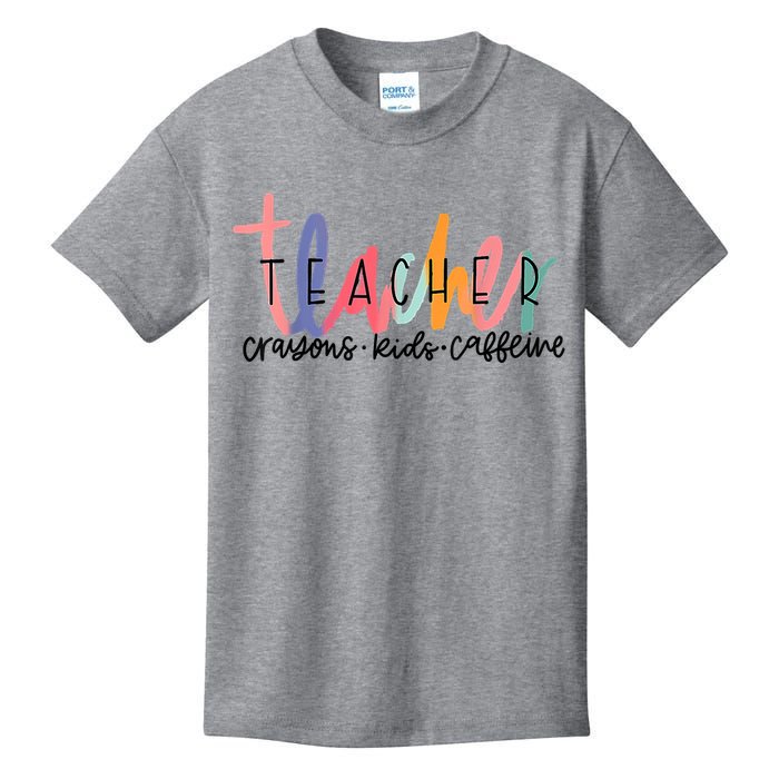 Happy Last Day Of School Teachers Crayons Kids Caffeine Kids T-Shirt