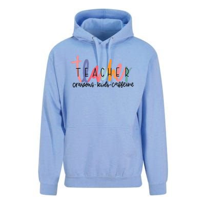 Happy Last Day Of School Teachers Crayons Kids Caffeine Unisex Surf Hoodie