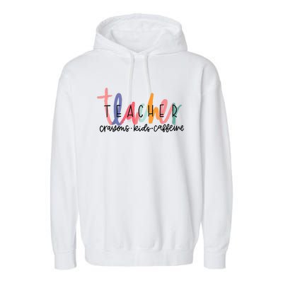 Happy Last Day Of School Teachers Crayons Kids Caffeine Garment-Dyed Fleece Hoodie