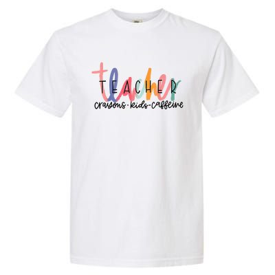 Happy Last Day Of School Teachers Crayons Kids Caffeine Garment-Dyed Heavyweight T-Shirt