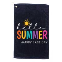 Happy Last Day Of School Teacher Student Hello Summer Platinum Collection Golf Towel