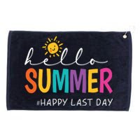 Happy Last Day Of School Teacher Student Hello Summer Grommeted Golf Towel