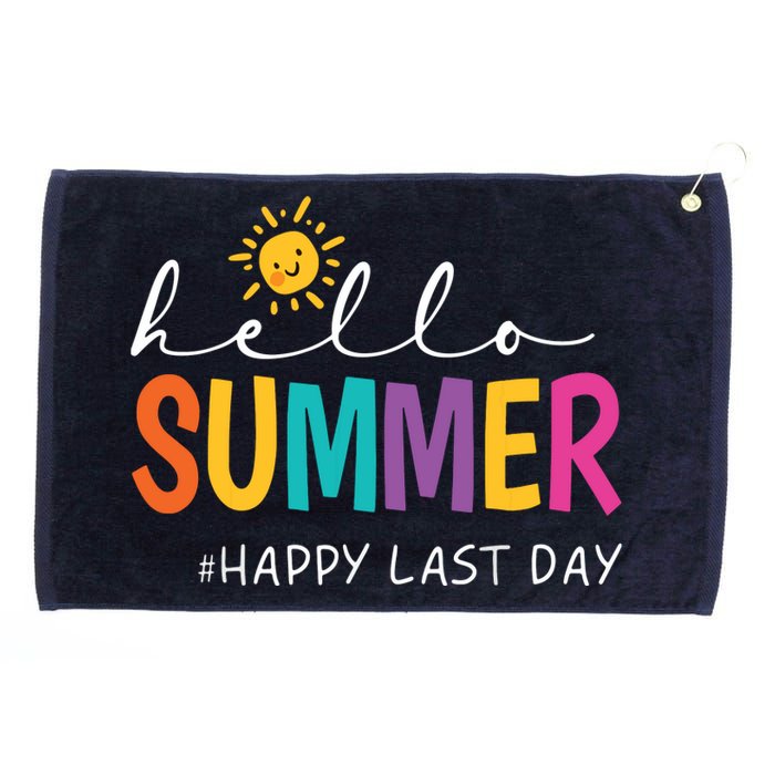 Happy Last Day Of School Teacher Student Hello Summer Grommeted Golf Towel