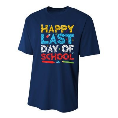 Happy Last Day Of School Students And Teachers Youth Performance Sprint T-Shirt