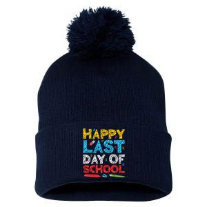 Happy Last Day Of School Students And Teachers Pom Pom 12in Knit Beanie