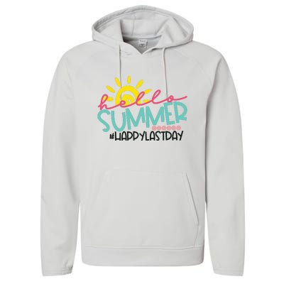 Happy Last Day Of School Teacher Student Hello Summer Performance Fleece Hoodie