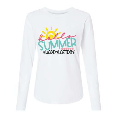 Happy Last Day Of School Teacher Student Hello Summer Womens Cotton Relaxed Long Sleeve T-Shirt