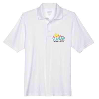 Happy Last Day Of School Teacher Student Hello Summer Men's Origin Performance Pique Polo