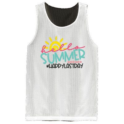 Happy Last Day Of School Teacher Student Hello Summer Mesh Reversible Basketball Jersey Tank