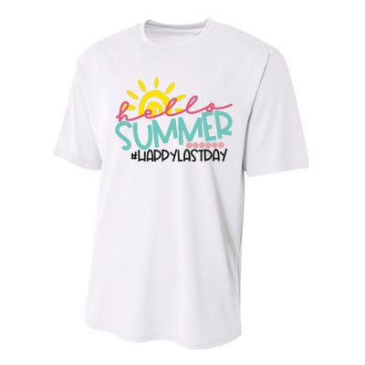 Happy Last Day Of School Teacher Student Hello Summer Performance Sprint T-Shirt