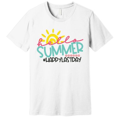 Happy Last Day Of School Teacher Student Hello Summer Premium T-Shirt