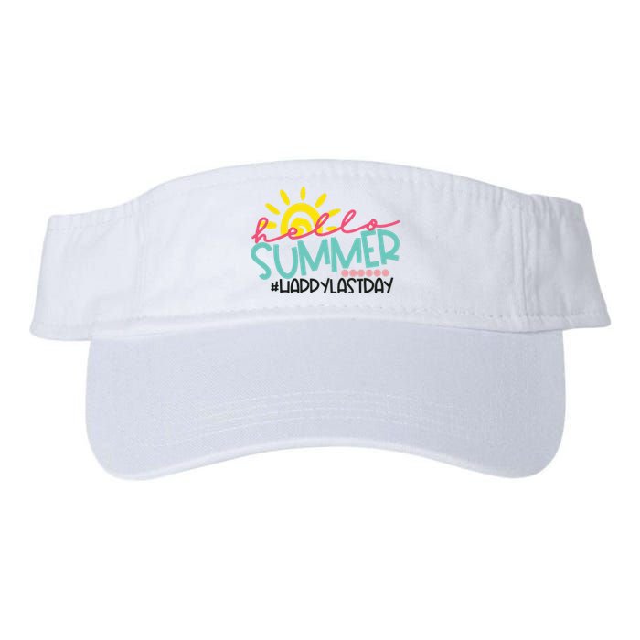 Happy Last Day Of School Teacher Student Hello Summer Valucap Bio-Washed Visor