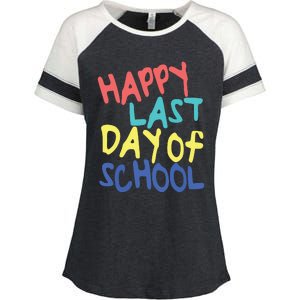 Happy Last Day Of School Students And Teachers Enza Ladies Jersey Colorblock Tee