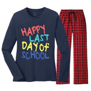 Happy Last Day Of School Students And Teachers Women's Long Sleeve Flannel Pajama Set 