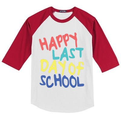 Happy Last Day Of School Students And Teachers Kids Colorblock Raglan Jersey