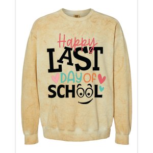 Happy Last Day Of School Teacher Student Boy Girl Womens Colorblast Crewneck Sweatshirt