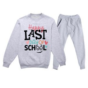 Happy Last Day Of School Teacher Student Boy Girl Womens Premium Crewneck Sweatsuit Set