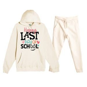 Happy Last Day Of School Teacher Student Boy Girl Womens Premium Hooded Sweatsuit Set