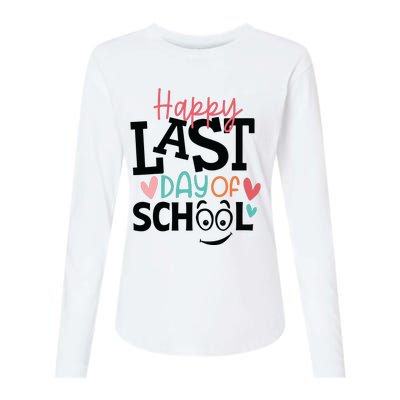 Happy Last Day Of School Teacher Student Boy Girl Womens Womens Cotton Relaxed Long Sleeve T-Shirt