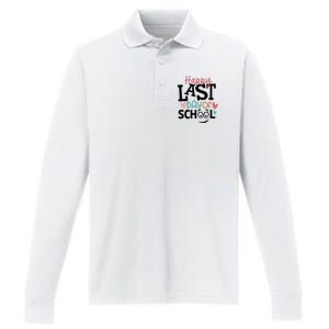 Happy Last Day Of School Teacher Student Boy Girl Womens Performance Long Sleeve Polo