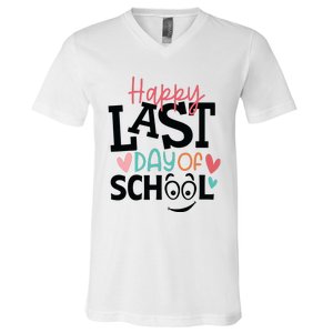 Happy Last Day Of School Teacher Student Boy Girl Womens V-Neck T-Shirt