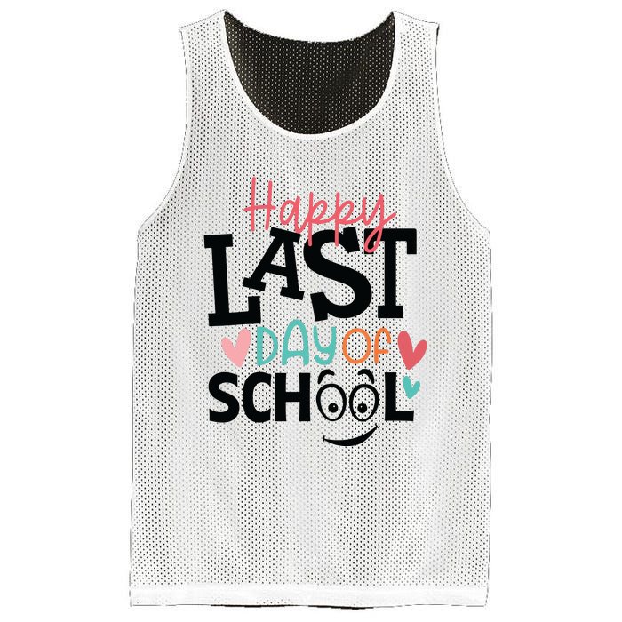 Happy Last Day Of School Teacher Student Boy Girl Womens Mesh Reversible Basketball Jersey Tank