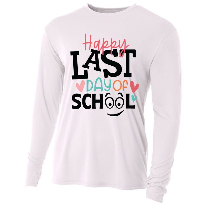 Happy Last Day Of School Teacher Student Boy Girl Womens Cooling Performance Long Sleeve Crew