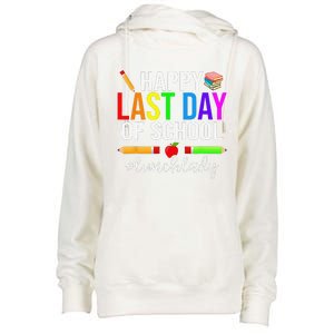 Happy Last Day Of School Lunch Lady Life Summer Gift Womens Funnel Neck Pullover Hood