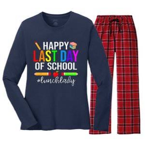 Happy Last Day Of School Lunch Lady Life Summer Gift Women's Long Sleeve Flannel Pajama Set 