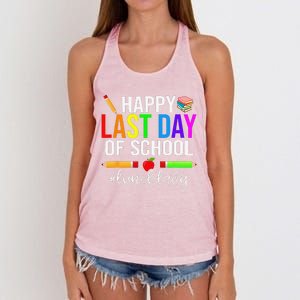 Happy Last Day Of School Lunch Lady Life Summer Gift Women's Knotted Racerback Tank