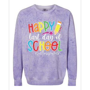 Happy Last Day Of School Teacher Graduation Last Day Colorblast Crewneck Sweatshirt