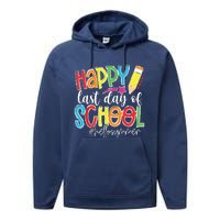 Happy Last Day Of School Teacher Graduation Last Day Performance Fleece Hoodie