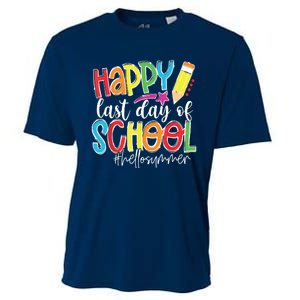 Happy Last Day Of School Teacher Graduation Last Day Cooling Performance Crew T-Shirt