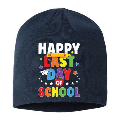 Happy Last Day Of School Graduation Teacher Students Sustainable Beanie