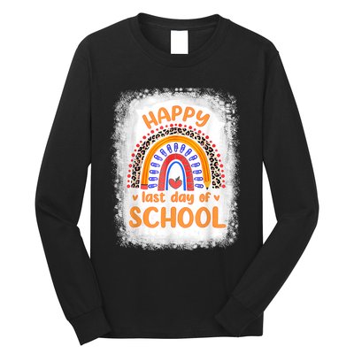 Happy Last Day Of School Rainbow Funny Summer Vacation Long Sleeve Shirt