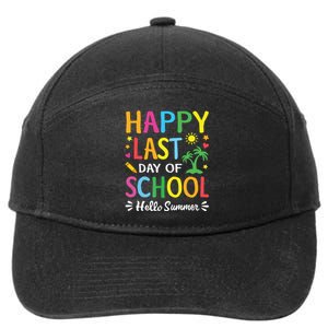 Happy Last Day Of School Hello Summer Teacher Student 7-Panel Snapback Hat